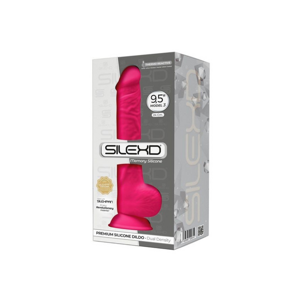 Silexd Silikonowe Dildo 24 cm Fuchsia