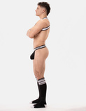 Barcode Berlin Suspender Bottom Panties Black-White XL