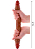 Podwójne dildo ToyJoy Get Real Silicone Foreskin Double Dong 40cm