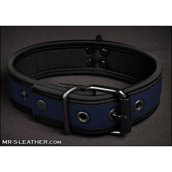 Mr-S-Leather Neo Bold Color Puppy Collar Navy L-XXL