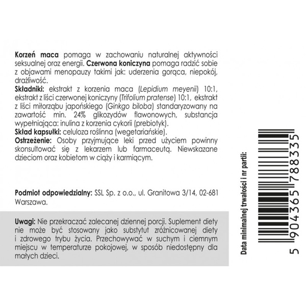 Tabletki na pobudzenie kobiecego libido Panaseus Libido ♀ 50 kapsułek