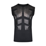 Tank Top with Leather Inserts Bull Leather Tanktop.02 S