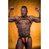 Mr-S-Leather Neo Bold Color Bulldog Harness Orange L/XL