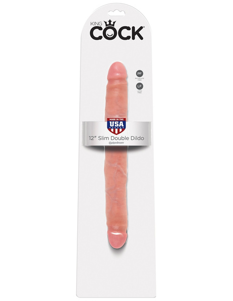 12' Slim Double Dildo Fleshpodwójne Dildo Cieliste 30Cm King Cock