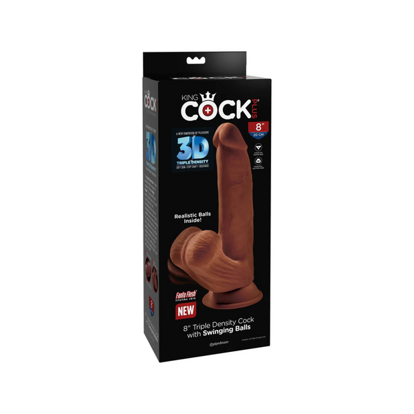 Dildo 20 cm King Cock Triple Density Cock With Swinging Balls