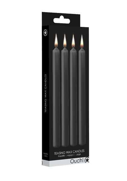 Ouch! Teasing Wax Candles Large 4-pack Black