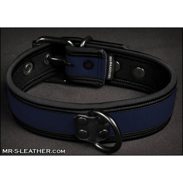 Mr-S-Leather Neo Bold Color Puppy Collar Navy L-XXL