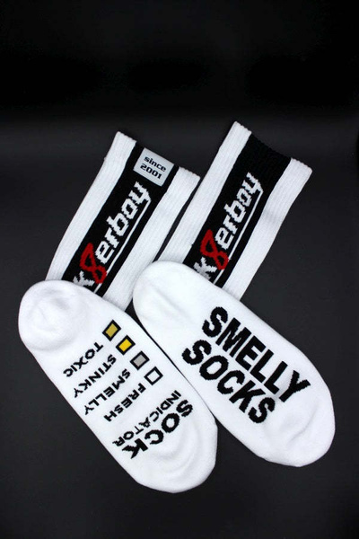 Skarpety dla miłośników intensywnie pachnących soxów Sk8erboy SMELLY Socks White 39-42