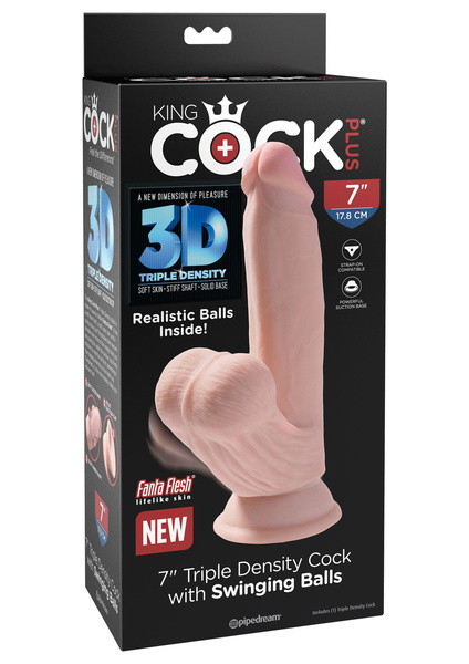 Dildo Z Przyssawką 3D Cock Swinging Balls 7 Inch King Cock