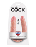 Подвійні дилда тілесного кольору 35 см U-Shaped Medium Double Trouble King Cock