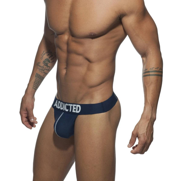 Zestaw stringów męskich Addicted 3 Pack Mesh Thong Push Up XXL