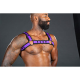 Mr-S-Leather Neo Bold Color Bulldog Harness Purple S/M