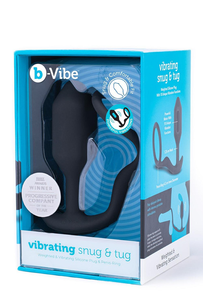 Анальний пробка Vibrating Snug & Tug M Black b-Vibe