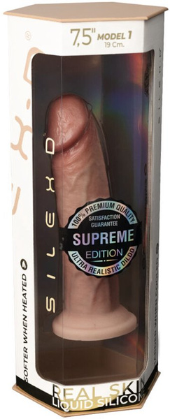 Dildo 19 cm Premium Real Skin Model 2 (7,5") Flesh Silexd