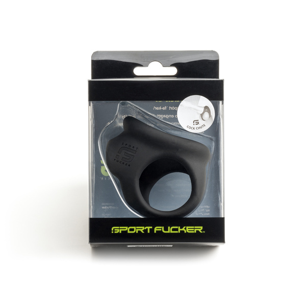 Miękki silikonowy pierścień erekcyjny z rozdzieleniem jąder Sport Fucker Liquid Silicone Cock Chute Black