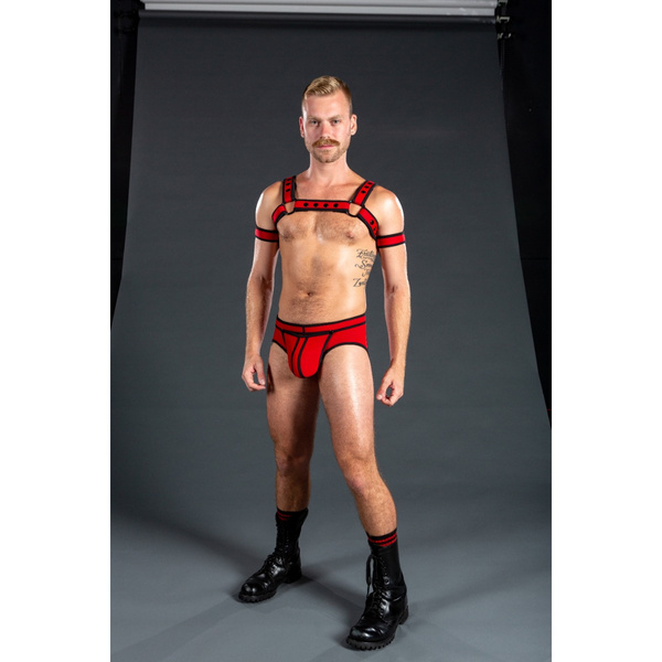 Mr-S-Leather Neo Bold Color Bulldog Harness Red S/M