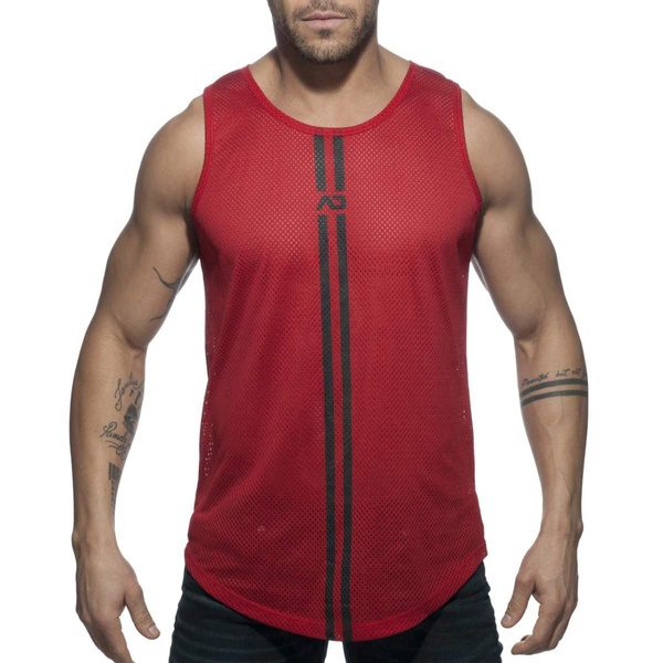Bezrękawnik Double Stripe Tank Top Red XL Addicted