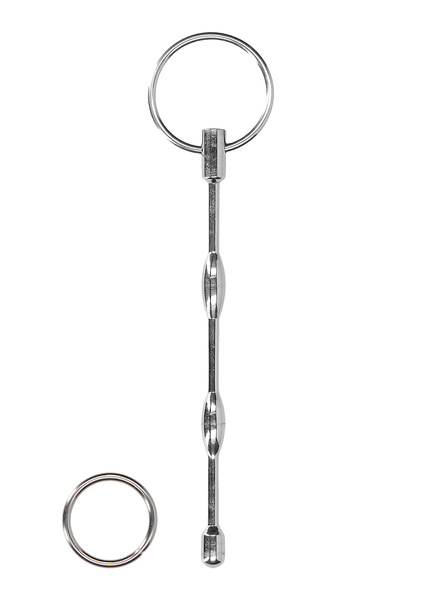 Ouch! Urethral Sounding Ribbed Plug With Ring