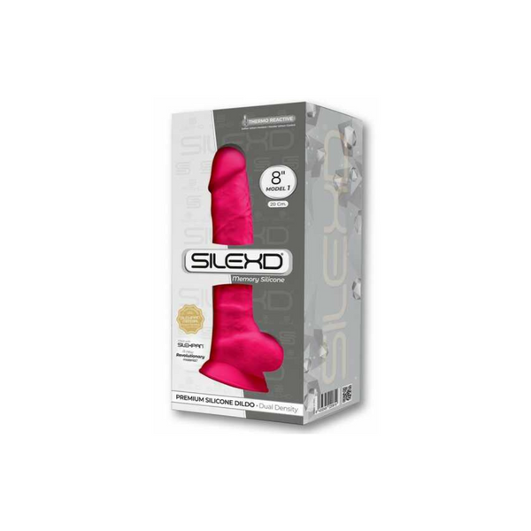 Silexd Silikonowe Dildo 20 cm Fuchsia