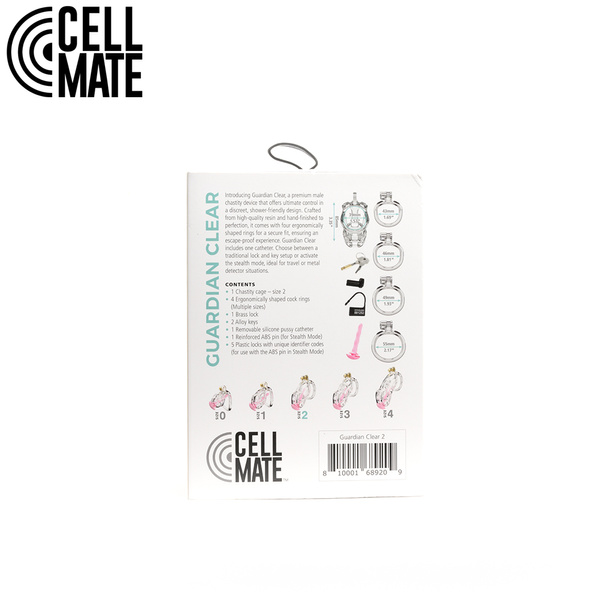 Pas cnoty Guardian Chastity Cage Clear Size 2 CELLMATE