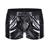Szorty z lajkry i winylu z zamkiem w kroku Bull Vinyl Shorts.03 L