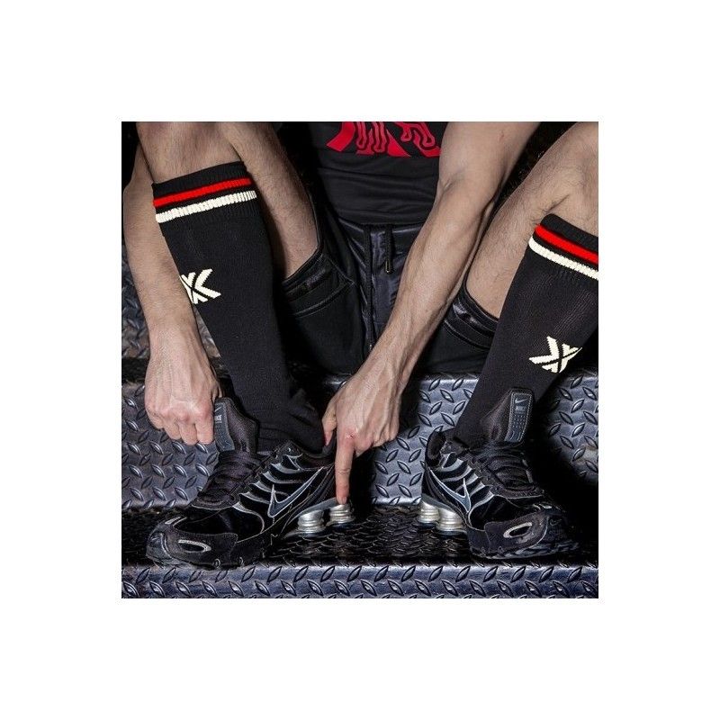 Getry piłkarskie Boxer Football Sox Black-Red/White