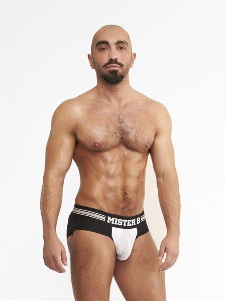 Slipy bez tyłka Mister B Urban Antwerp Jock Brief White