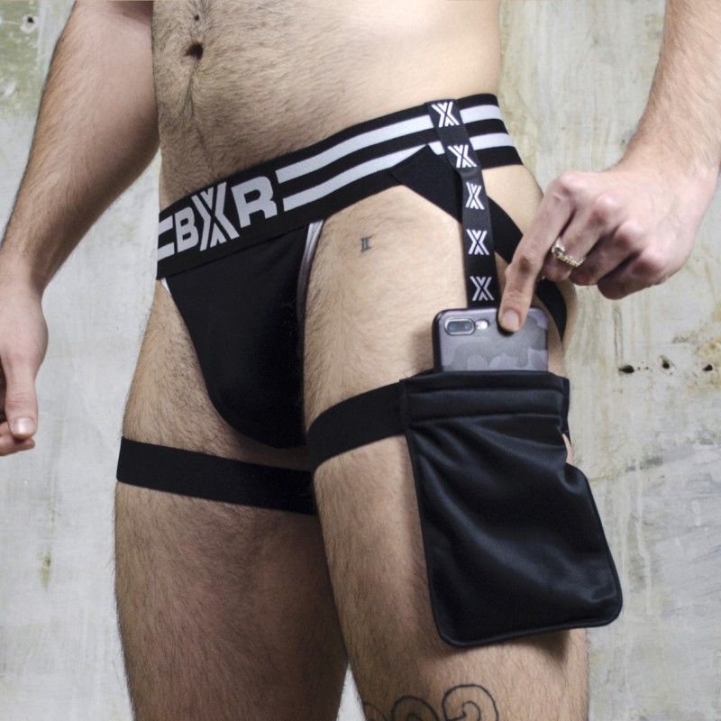 Jockstrapy z kieszonką Boxer Suspender Jock Pocket Black