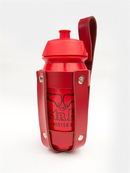 MrB Leather Lube Bottle Holder Red