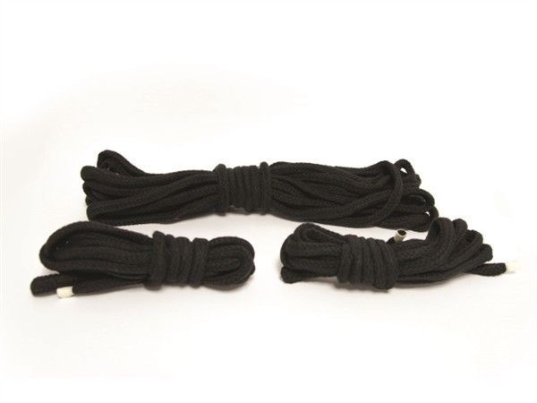 MrB Bondage Rope Cotton Starter Kit Black Zestaw lin bawełnianych