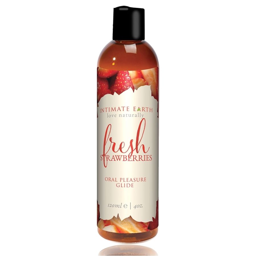 Lubrykant jadalny o smaku truskawkowym Intimate Earth Fresh Strawberries Flavored Lubricant 120 ml