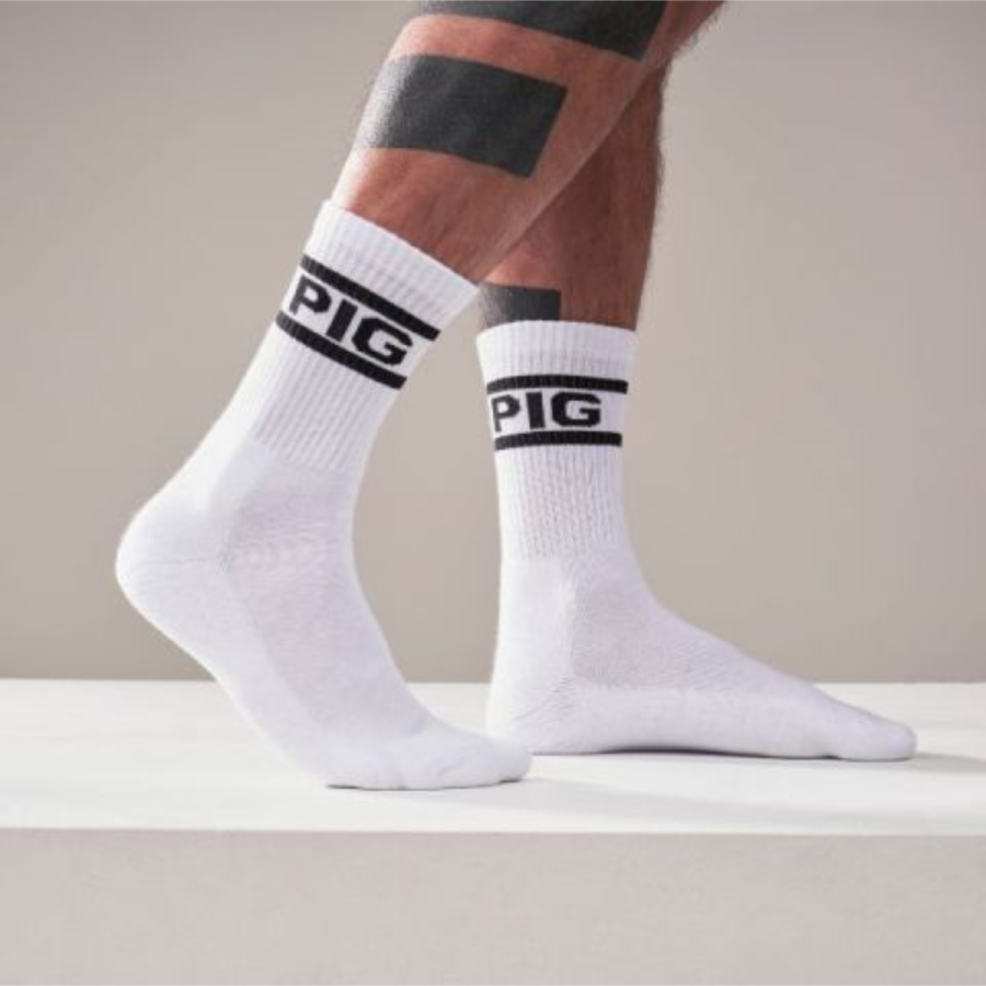 Mister B Crew Socks Pig 2-Pack White 42-46