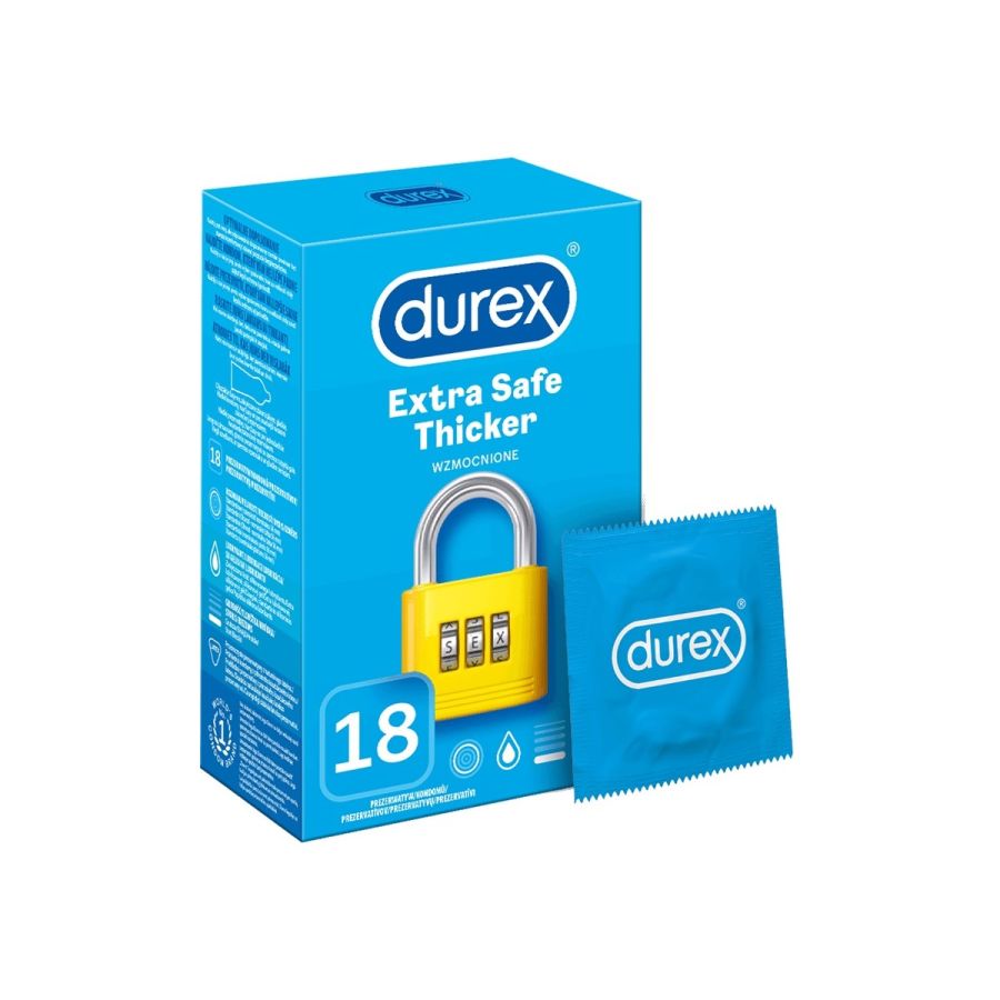 Grubsze prezerwatywy lateksowe Durex Extra Safe 18 szt