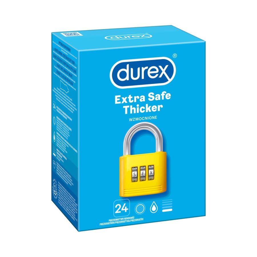 Grubsze prezerwatywy lateksowe Durex Extra Safe 24 szt