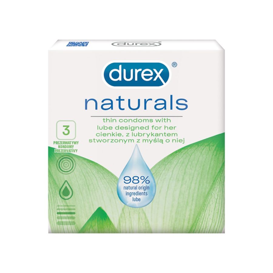 Prezerwatywy z lubrykantem Durex Naturals 3szt