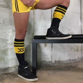 Getry piłkarskie Boxer Deluxe Football Sox Black-Yellow 