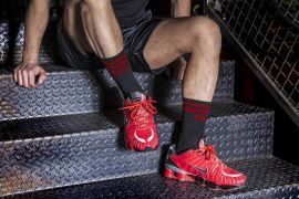 Skarpetki Boxer BXR Tennis Socks Black with red stripe