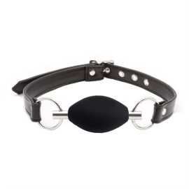 Black Label Silicone Oval Bll Gag Black knebel czarny