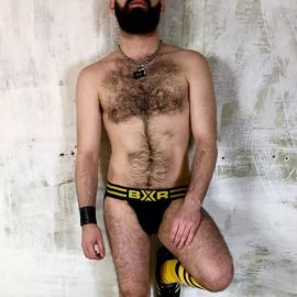Jockstrapy Boxer X-Jock Canalé Black/ Yellow stripe