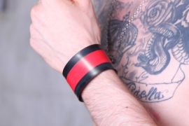 Gumowa opaska na nadgarstek Boxer Rubber Wristband Red Stripe