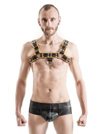 MrB Rubber Chest Harness Premium Black Yellow