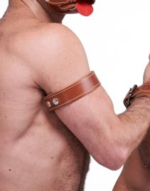 Mister B Leather Biceps Band Stitched Brown