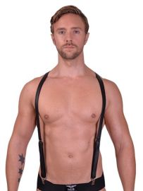 MrB Leather Suspenders Black