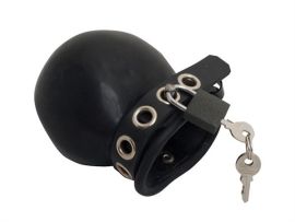 MrB Rubber Lockable Cock and Ball Prison