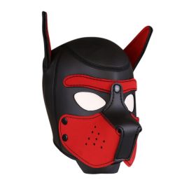 Neoprenowa psia maska Fukr Puppy Neoprene Hood Black / Red