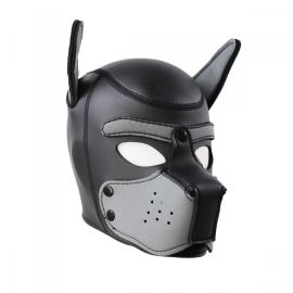 Neoprenowa psia maska Fukr Puppy Neoprene Hood Black / Grey