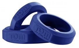 Tom of Finland 3 Piece Silicone Cock Ring Set Blue