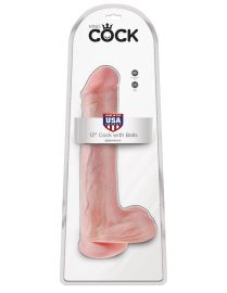 King Cock 13" Cock with Balls Flesh dildo z jądrami cieliste 33cm