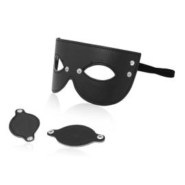 Generique Mask Eye Patches Black - dekoracyjna maska na oczy z zatrzaskami ze sztucznej skóry