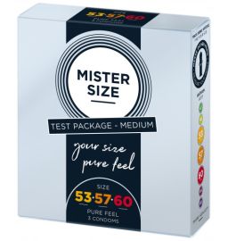 Mister.Size Testbox 53-57-60 3 Condoms zestaw 3 prezerwatyw o różnej średnicy